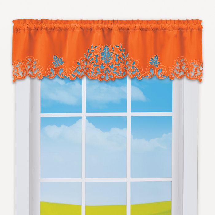Charlton Home® Floral Tailored 58'' W Window Valance Wayfair